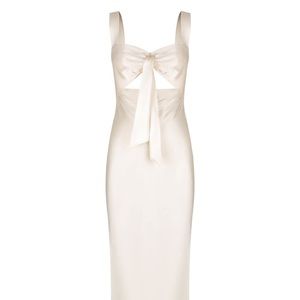 Shona Joy LA LUNE BOW TIE MAXI DRESS - CREAM (AU size 8; US size 4; S)